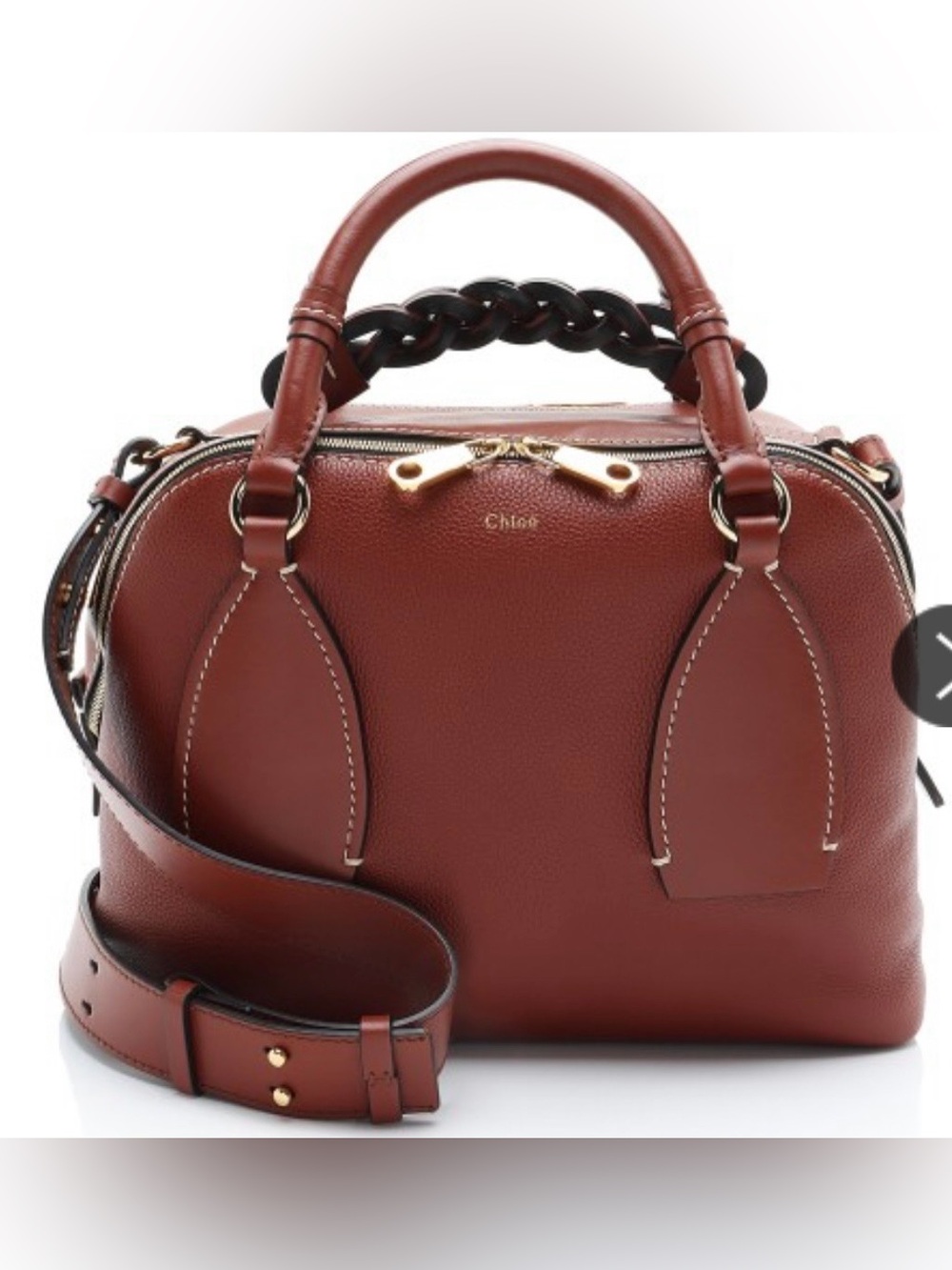Chloe Daria Medium Day Bag In Sepia Brown